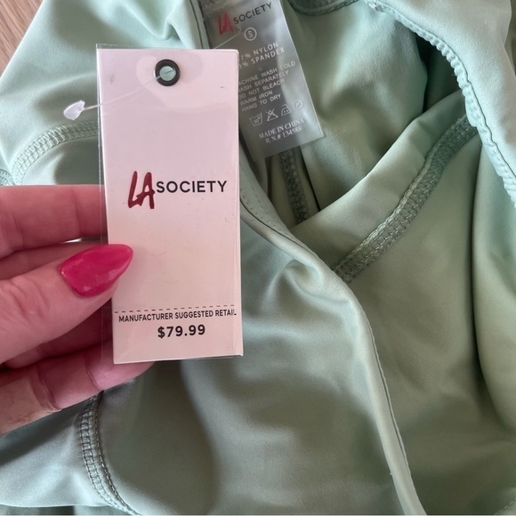 NWT LA Society Athletic leggings Green Mint Size Small - Picture 9 of 11